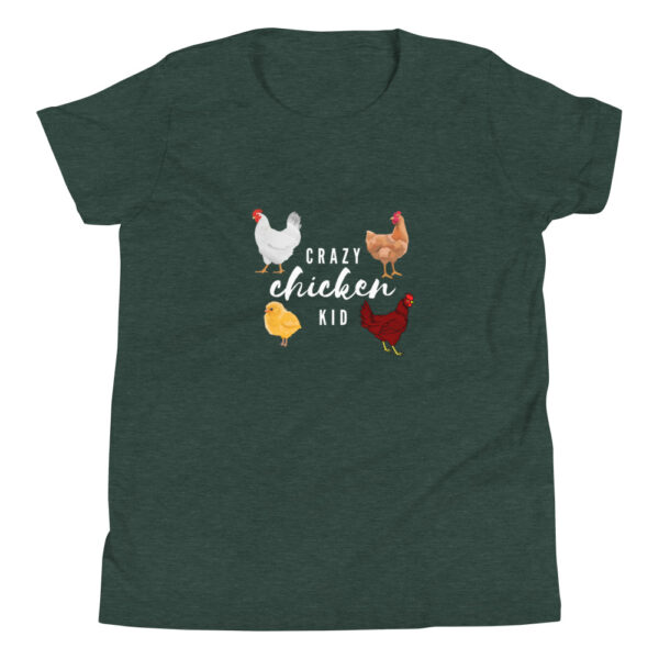 the kids farm crazy chicken kid t-shirt in heather forest color