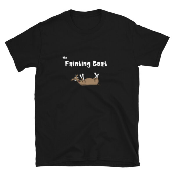 The fainting goat adult unisex t-shirt in the color black