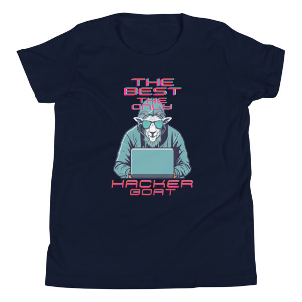 hacker goat t-shirt from the kids farm in the color navy