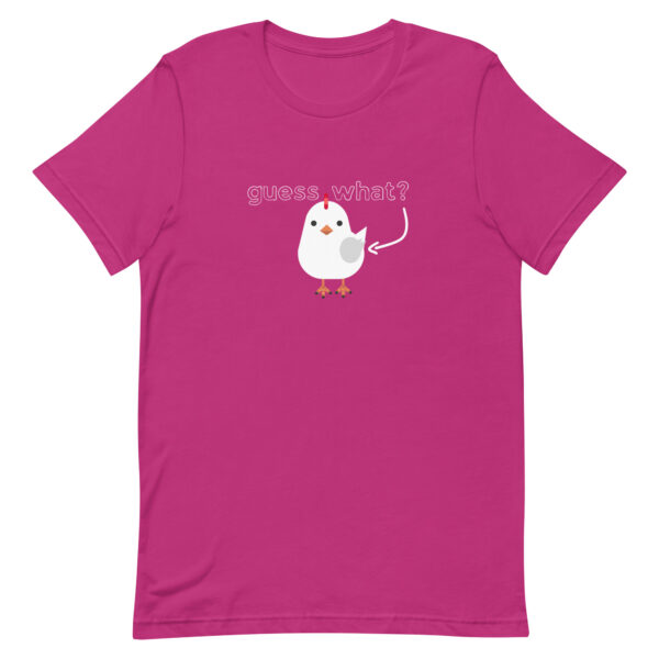 guess what chicken butt adult t-shirt color berry