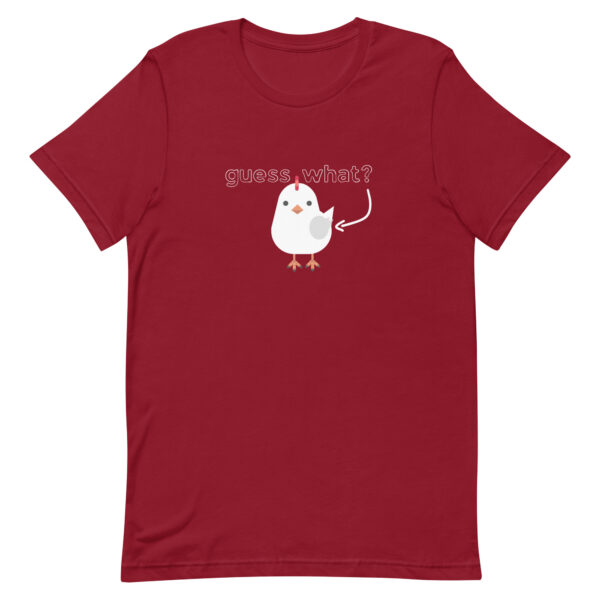 guess what chicken butt adult t-shirt color cardinal