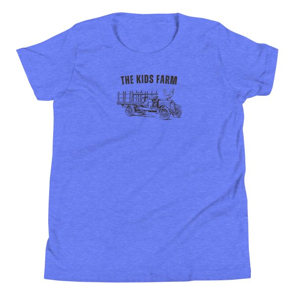 the kids farm t-shirt in the color Columbia blue