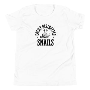 the kids farm t-shirt easily distracted by snails n the color white